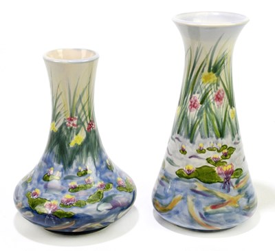 Lot 196 - COBRIDGE; two stoneware vases decorated with...