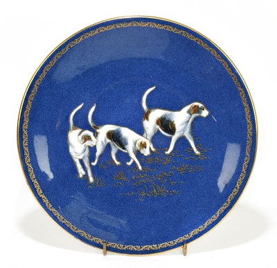 Lot 272 - WEDGWOOD; a circular cabinet plate decorated...