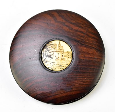 Lot 27 - A 19th century rosewood snuff box of circular form