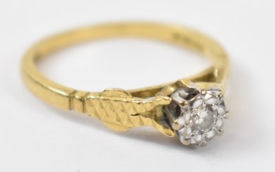 Lot 867 - An 18ct yellow gold solitaire ring, size K/L,...