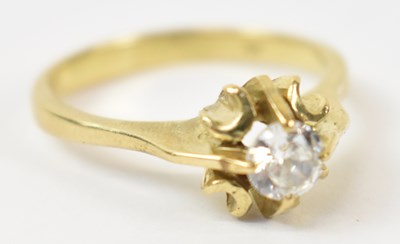 Lot 895 - A 14ct yellow gold ring, size N, approx 3.6g.
