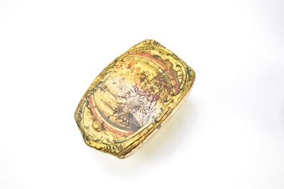 Lot 29 - A 19th century brass snuff box of oval form