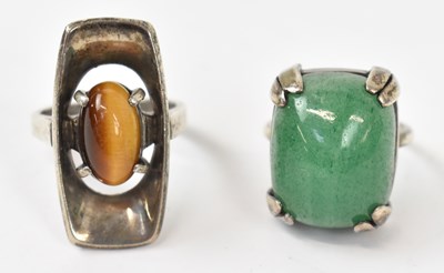 Lot 665 - A hallmarked silver Danish style ring with...