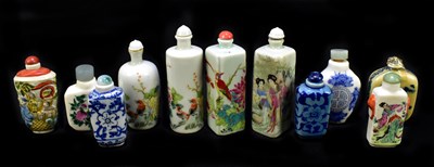 Lot 665 - A collection of eleven modern Chinese ceramic scent bottles