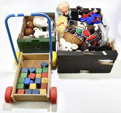 Lot 66 - An assortment of various toys and dolls, to...