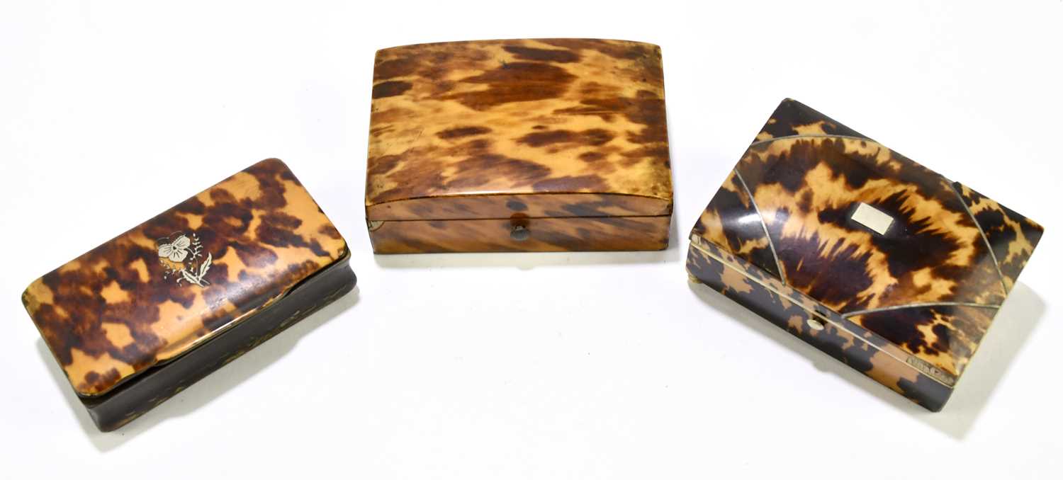 Lot 2463 - A 19th century tortoiseshell and stained horn...