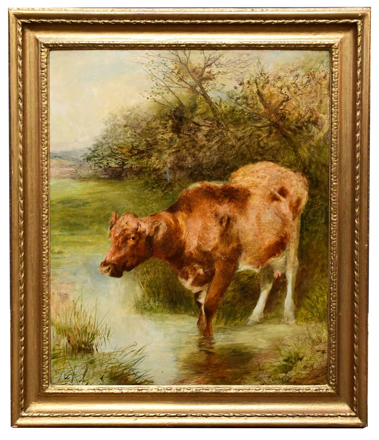 Lot 1647 - WILLIAM HUGGINS (1820-1884); oil on board, cow...