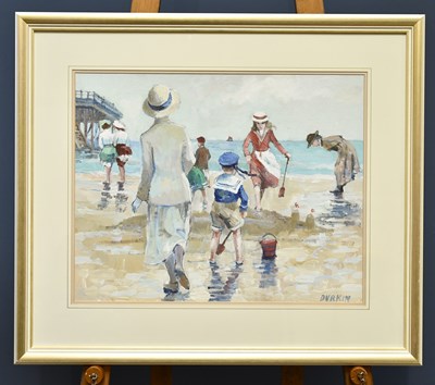 Lot 1846 - TOM DURKIN (1928-1990); oil on board, figures...