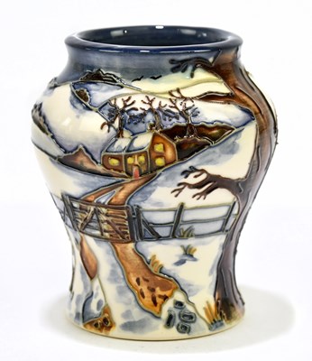 Lot 76 - ANJI DAVENPORT FOR MOORCROFT; a squat vase...