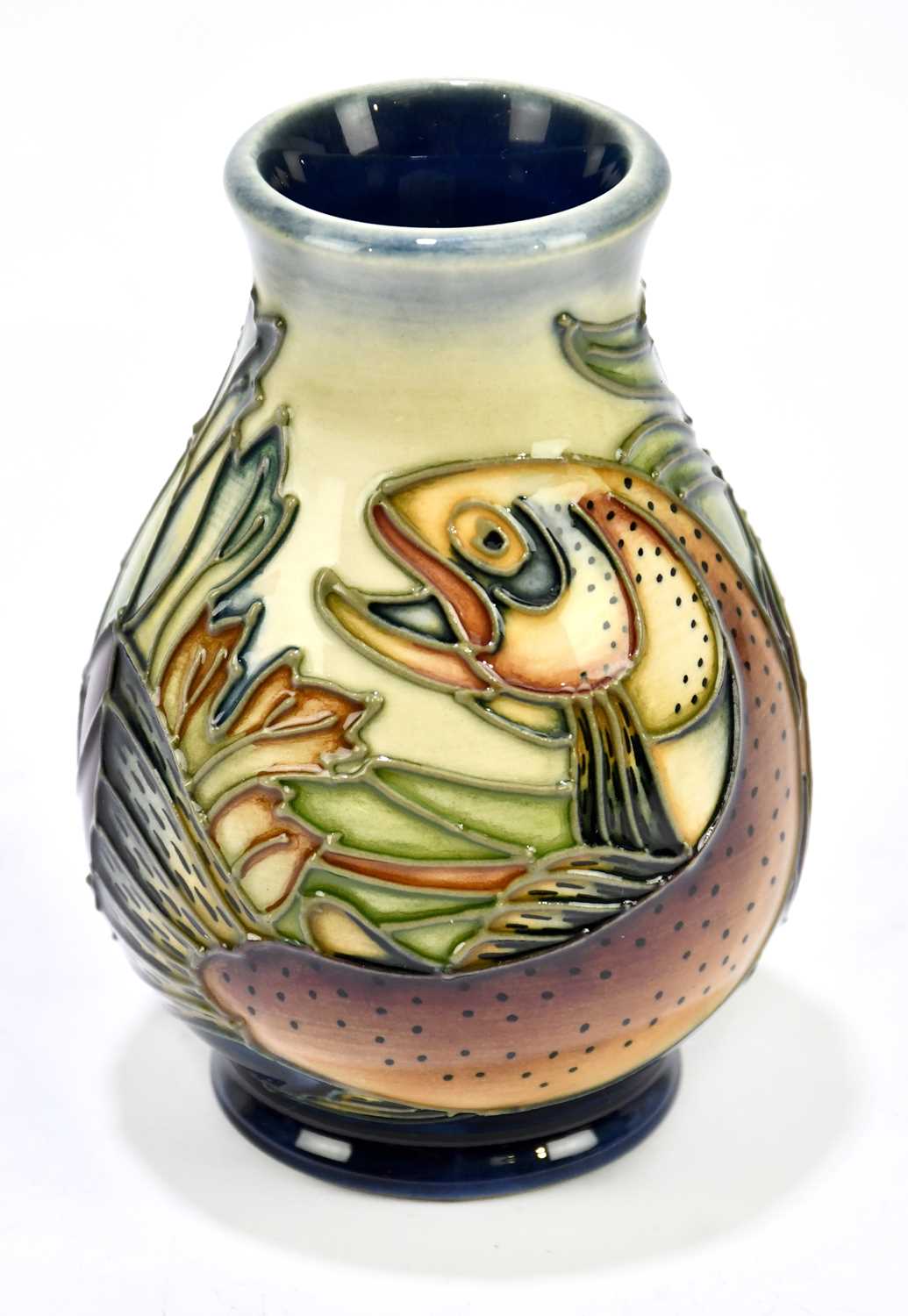Lot 97 - PHILIP GIBSON FOR MOORCROFT; a squat baluster...