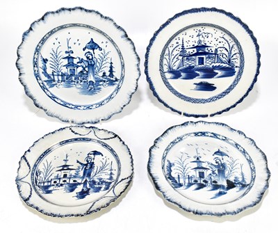 Lot 498 - Four 18th century Creamware feather edged plates