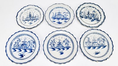 Lot 469 - Six late 18th century Creamware feather edged plates