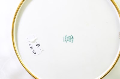 Lot 742 - COALPORT; two twin handled square plates in...