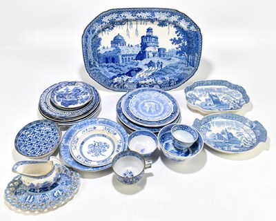 Lot 448 - ROGERS; a 19th century blue and white meat plate