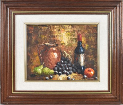 Lot 707 - GILBERT; acrylic on canvas, still life, signed,...