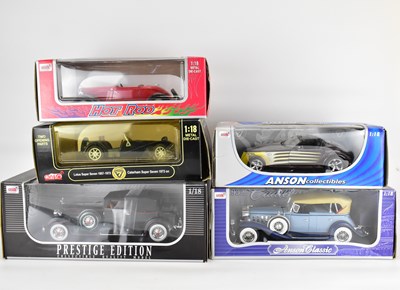 Lot 327 - ANSO; five boxed scale model cars comprising a...