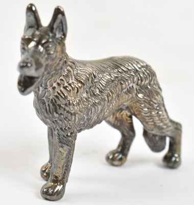 Lot 800 - A 925 grade silver model of a German Shepherd,...