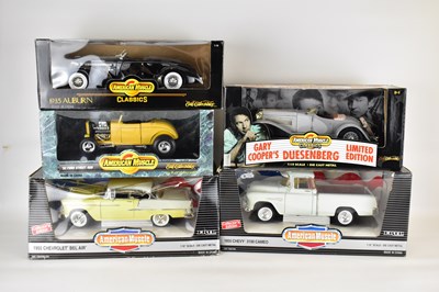 Lot 331 - AMERICAN MUSCLE CLASSICS; five boxed diecast...