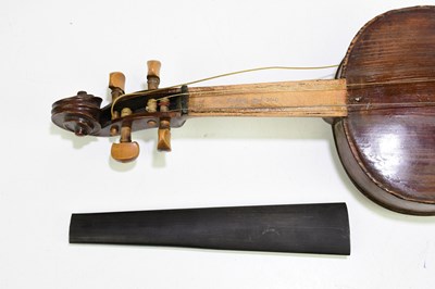 Lot 1025 - A small full size violin for restoration,...