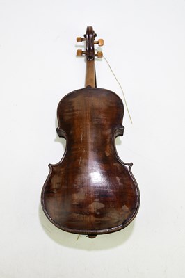 Lot 1025 - A small full size violin for restoration,...