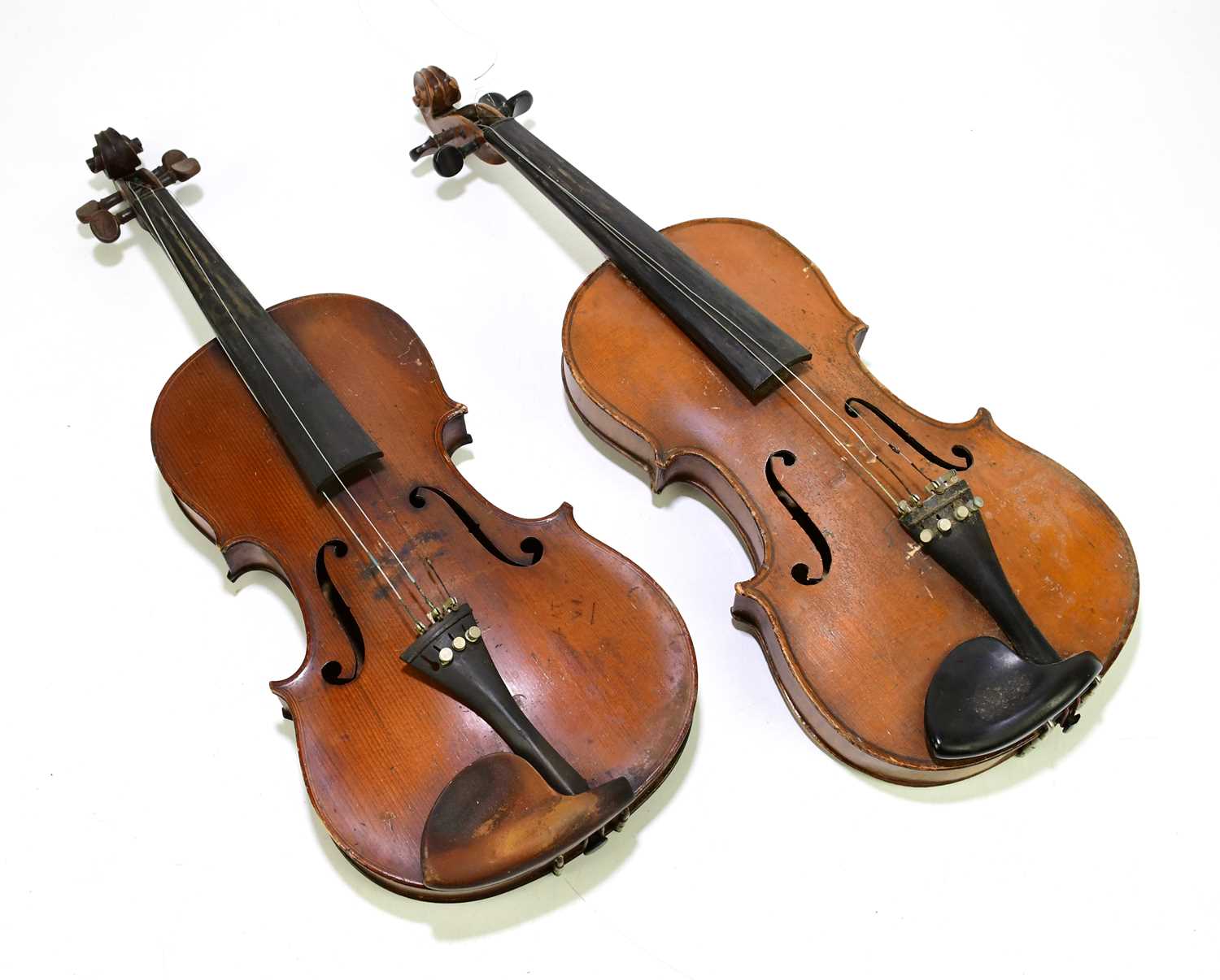 Lot 1024 - A full size English two-piece back violin,...