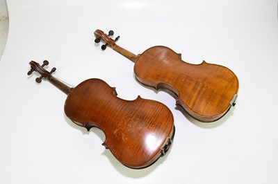 Lot 1024 - A full size English two-piece back violin,...