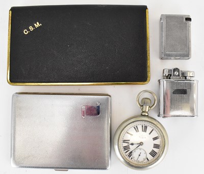 Lot 225 - A Flintop engine turned silver plated lighter,...