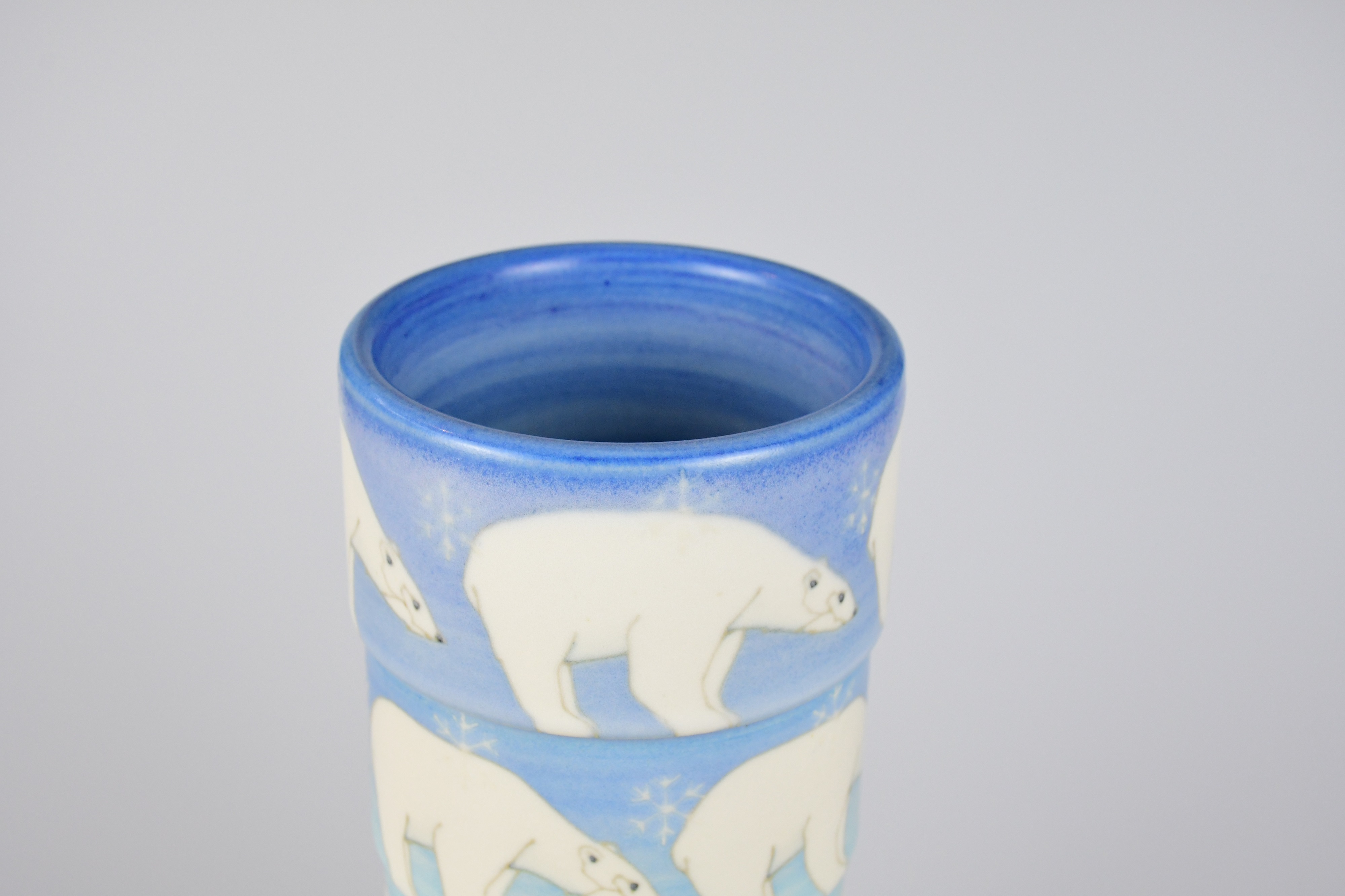 Vase Poole Pottery 'Drapeaux' Par Sally Tuffin - 1998 - Poterie Artisanale Anglaise - 29 Cm