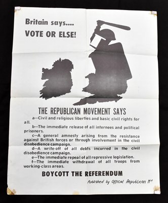 Lot 914 - NORTHERN IRELAND PROPAGANDA POSTER; 'Britain...