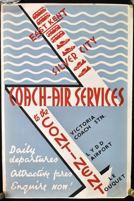 Lot 673 - Five 1930s and later advertising posters for East Kent Coaches