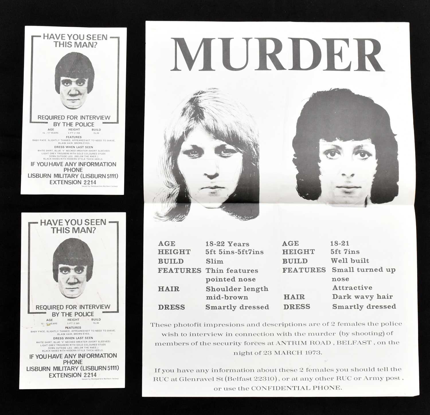 Lot 921 - NORTHERN IRELAND - HONEY TRAP MURDERS; an...