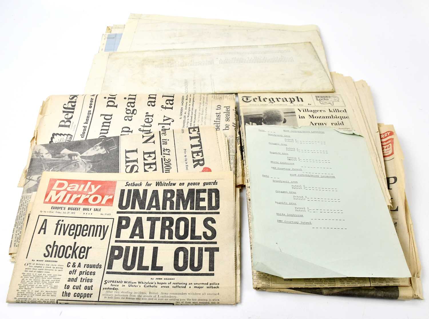 Lot 923 - NORTHERN IRELAND RMP UNARMED PATROLS; an...