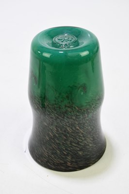 Lot 447 - STRATHEARN; a green glass vase with flared...