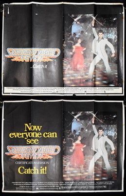 Lot 684 - SATURDAY NIGHT FEVER; two original British quad posters