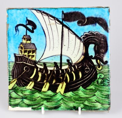 Lot 4 - WILLIAM DE MORGAN; an Art Pottery tile painted...