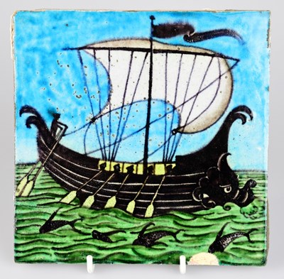 Lot 6 - WILLIAM DE MORGAN; an Art Pottery tile painted...