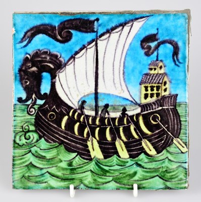 Lot 8 - WILLIAM DE MORGAN; an Art Pottery tile painted...