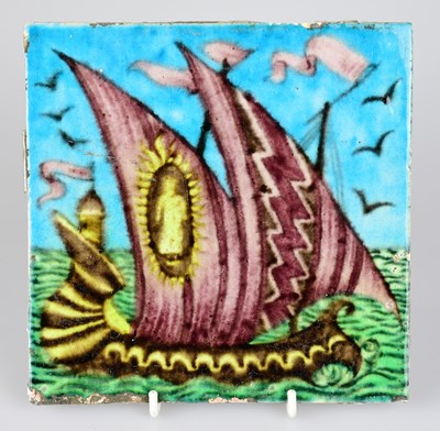 Lot 9 - WILLIAM DE MORGAN; an Art Pottery tile painted...