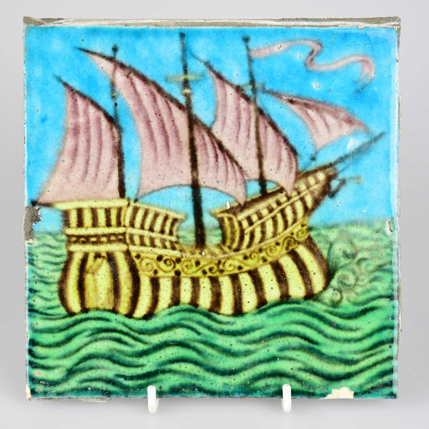 Lot 11 - WILLIAM DE MORGAN; an Art Pottery tile painted...