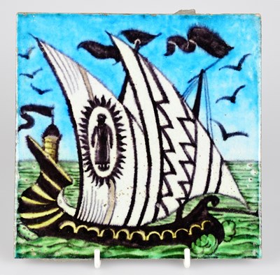 Lot 12 - WILLIAM DE MORGAN; an Art Pottery tile painted...