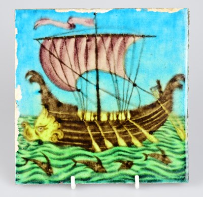 Lot 13 - WILLIAM DE MORGAN; an Art Pottery tile painted...