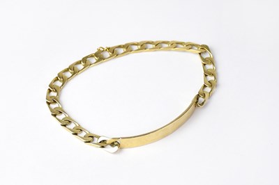 Lot 1168 - A 9ct yellow gold link identity bracelet,...