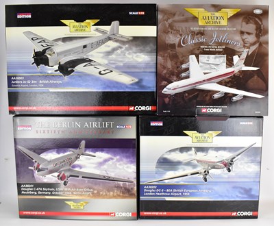 Lot 360 - CORGI; four boxed model aeroplanes from the...