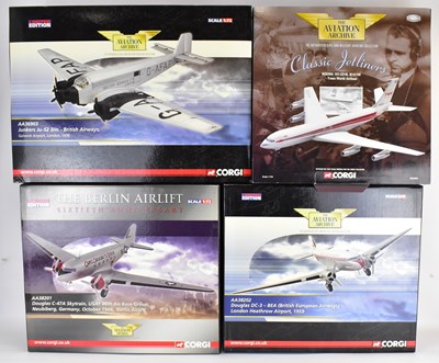 Lot 360 - CORGI; four boxed model aeroplanes from the...