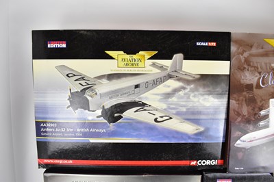 Lot 360 - CORGI; four boxed model aeroplanes from the...