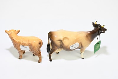 Lot 613 - BESWICK; two figures to include a cow and a...