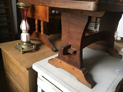 Lot 208 - DON 'FOXMAN' CRAVEN; an oak refectory coffee...