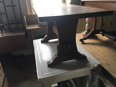 Lot 208 - DON 'FOXMAN' CRAVEN; an oak refectory coffee...