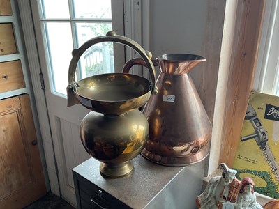 Lot 217 - A two gallon copper haystack jug, with a...