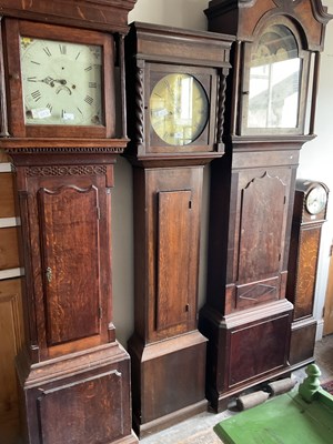 Lot 221 - JOHN WARD; an oak cased eight day longcase...